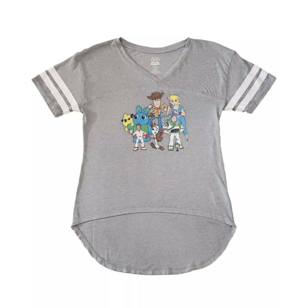 TOY STORY 4~Gray V-Neck Short Sleeve Tee~Junior